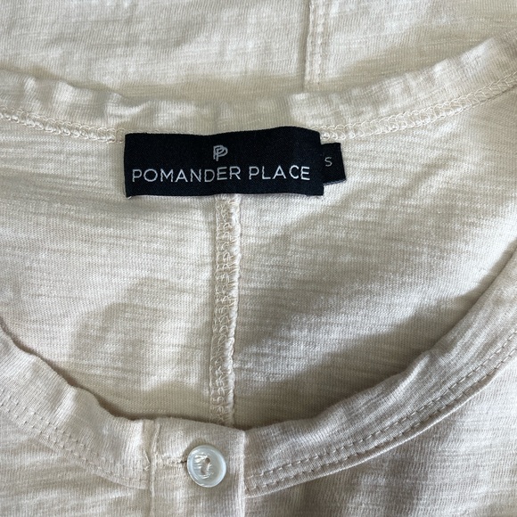 Tuckernuck Pomander Place Long Sleeve Henley Tee Size Small Beige Oatmeal - Picture 7 of 8